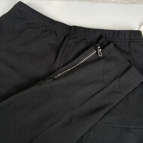 Quacker Factory‎ Sweatpants Women's Size Medium Tall Black Bedazzled Ankle Zip - Picture 1 of 9